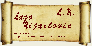 Lazo Mijailović vizit kartica